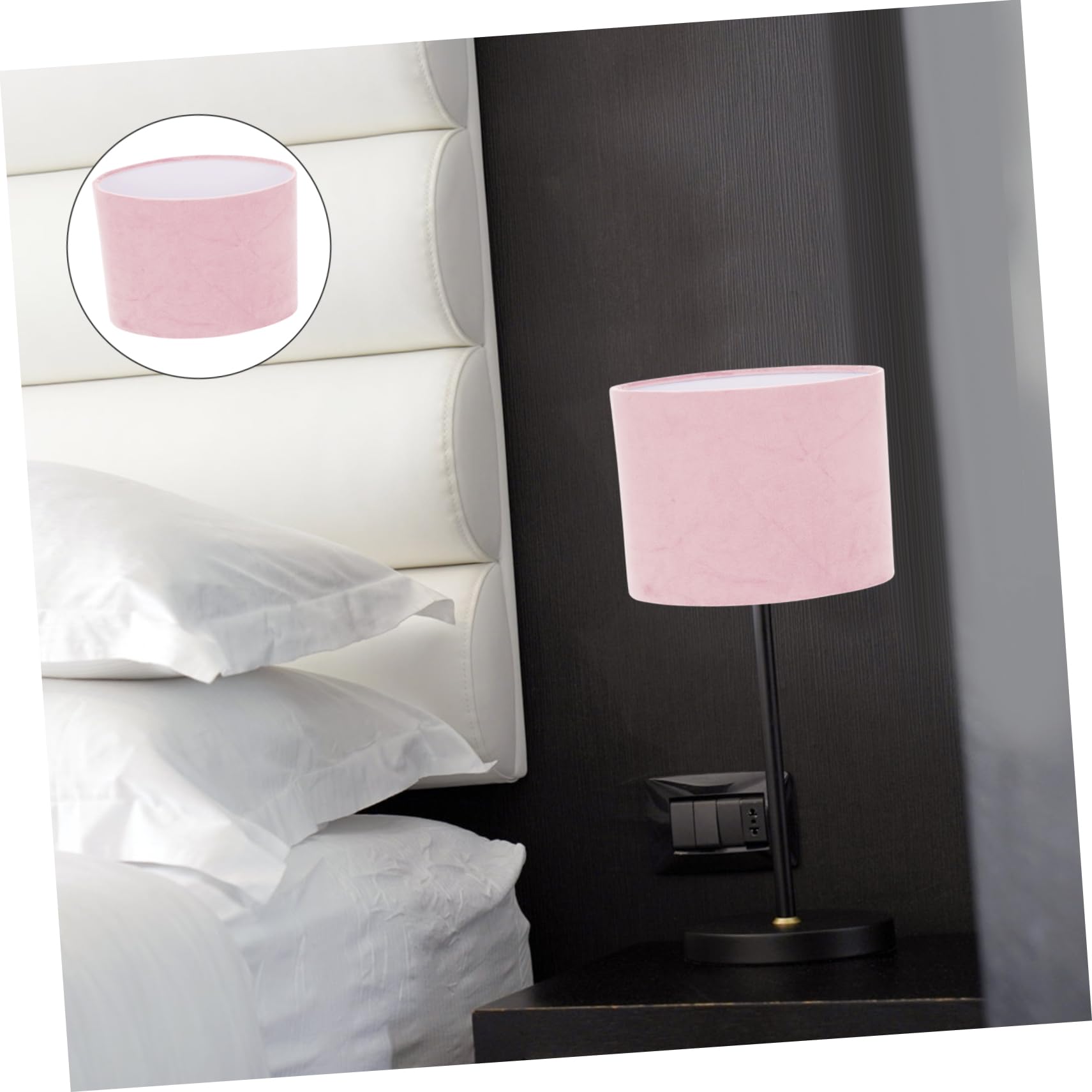 ORFOFE Oval Lampshade 1pc Lamp Shade Oval Light Cloth Accessory Floor Light Shade Decorative Desk Pink Decor Accessory E14 Branches Safety Fabric - Image 3