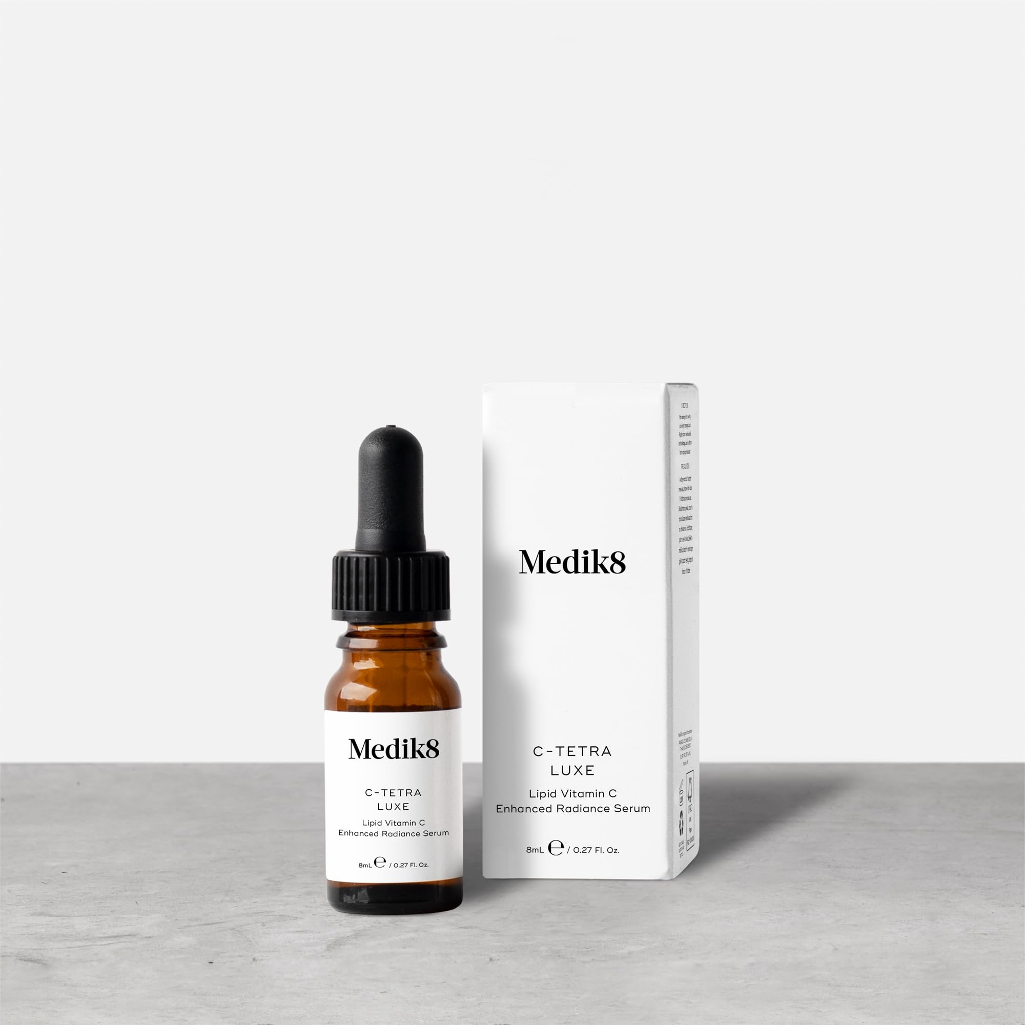 – Medik8 C-Tetra Luxe Travel Size - Lipid 14% Vitamin C Enhanced Radiance Serum -Smooths Fine Lines & Uneven Tone - Antioxidant & Nourishing - Dull, Dry Skin Types - 8ml