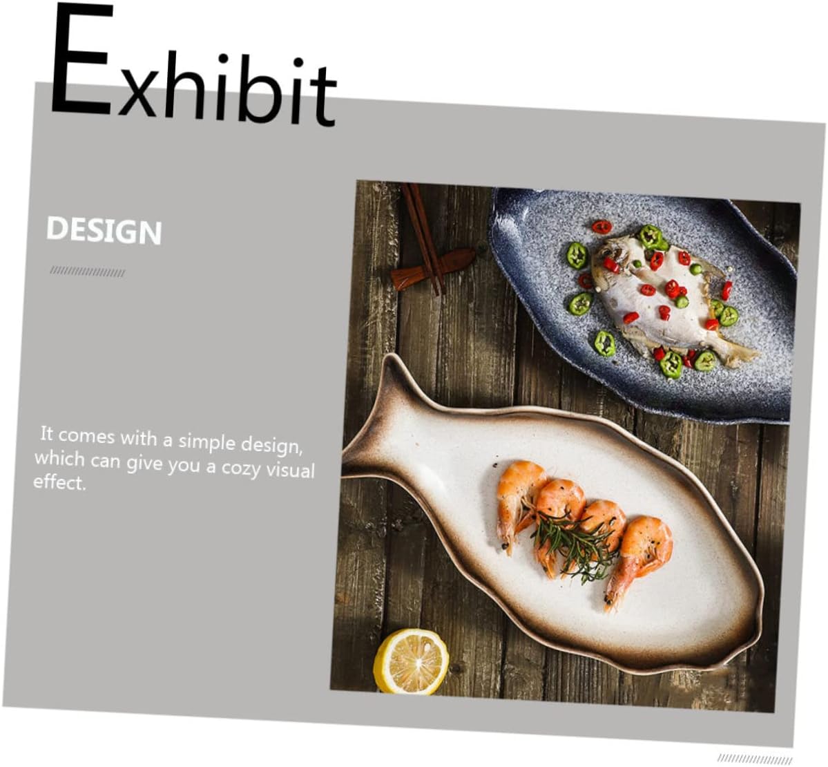 PRETYZOOM 1Pc Creative Japanese Style Fish Plate Steamed Fish Serving Platter for Parties Banquets and Home Dining Lifelike Design Smooth Surface Bright Color for Restaurants and