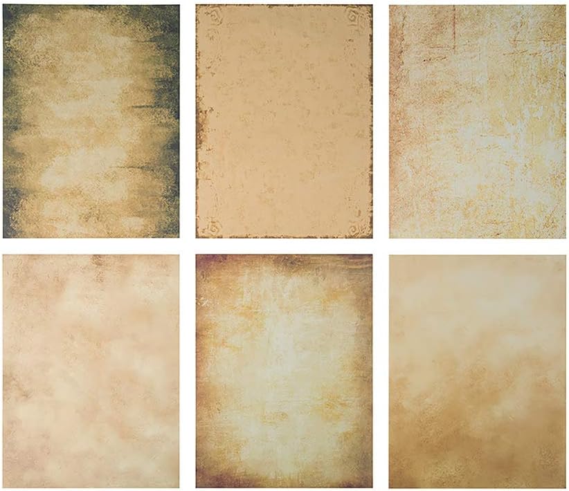 60 Sheet Stationery Paper - Old Fashion Aged Classic Vintage Antique Design, Double Sided - 6 Designs-100 gsm, 8.5 x 11 Inches