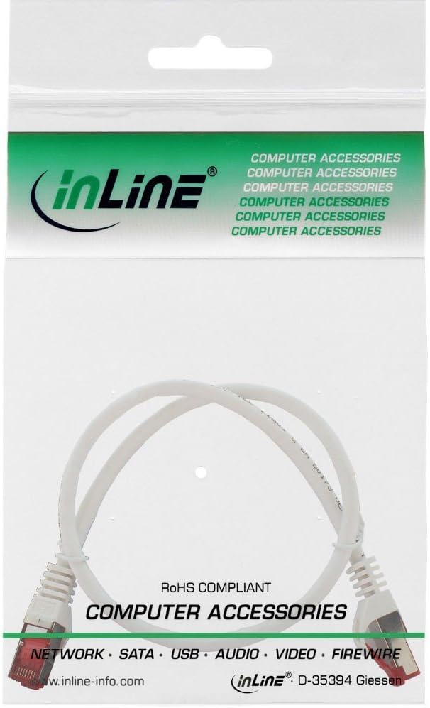 InLine® 76933 W S/FTP Patch Cable 250 MHz Halogen Copper 0.3 m White, Copper,White - Image 3
