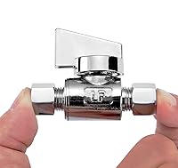 Vista 8 de Paquete de 2 válvulas de ángulo de compresión de 1/4 pulgadas de latón de alta calidad x 1/4 pulgadas de ángulo recto de agua de cuarto de vuelta