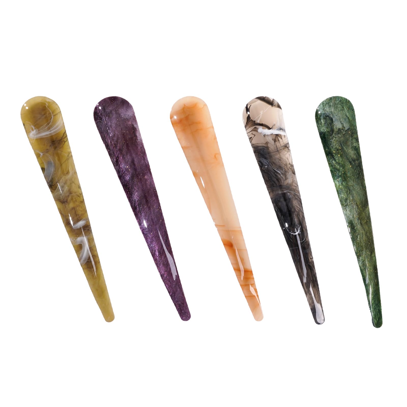 Gkhlg 5 Pack Duckbill Hair Clips for Women Premium Acrylic and Metal Hair Slides Strong Hold No Slip Crocodile Clips Hair for Daily Use and Special Occasions (Yellow+Purple+Peach+Black+Green)