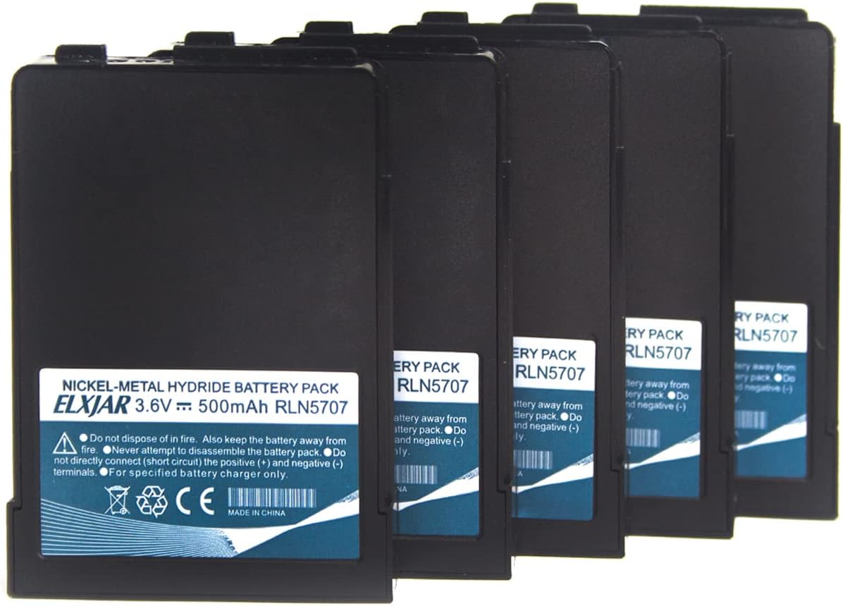 (5-Pack) 3.6V 500mAh Ni-MH Battery Replacement for Minitor 5, Minitor V Pager, RLN5707 RLN5707A