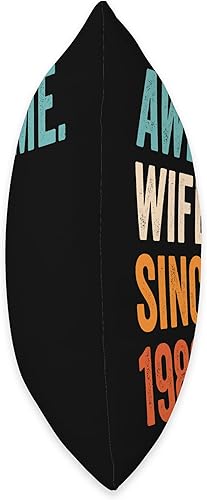 Miniatura 2 de 41st wedding anniversary gifts for her Awesome Wife Since 1982  Cojín de aniversario de boda número 41, 18 x 18, multicolor