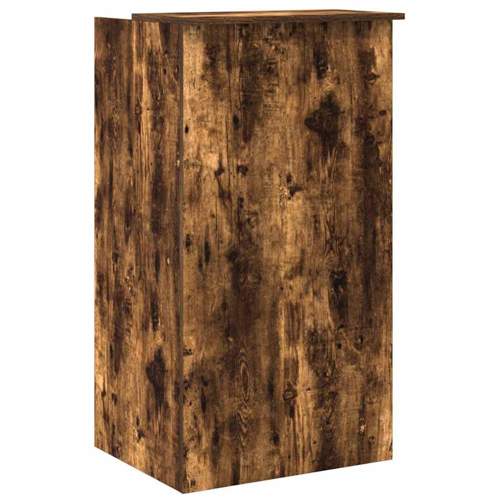 Banco reception in legno multistrato rovere fumo 55x50x103,5 cm con ripiano integrato e cassetto, mobile ufficio versatile per studio, postazione lavoro, smartworking, sala attesa