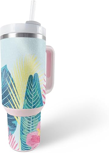 Miniatura 5 de MightySkins - Vaso con purpurina brillante compatible con Stanley The Quencher H2.0 FlowState de 40 onzas, mármol tormentoso, acabado protector y