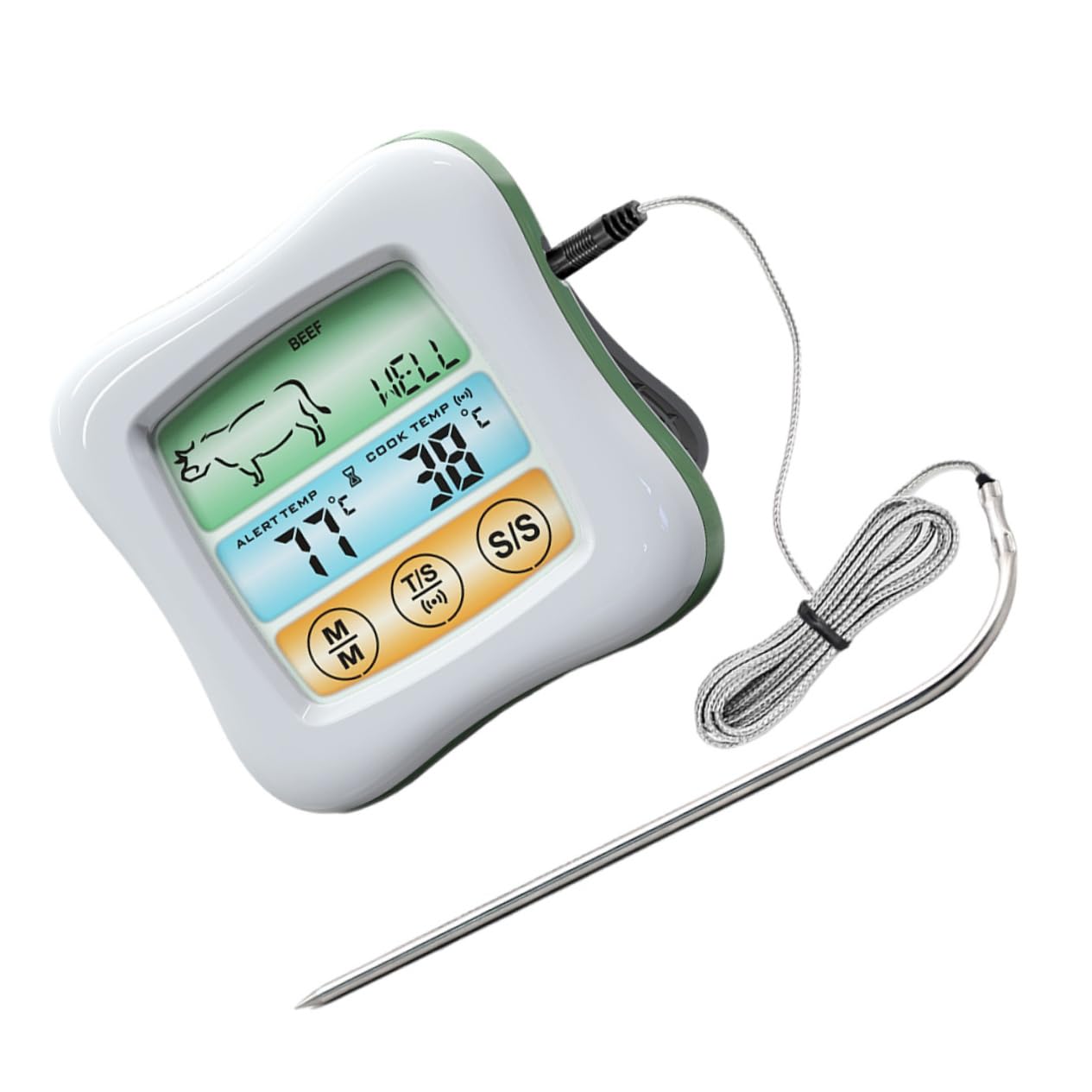 PRETYZOOM Screen Thermometer Simple Food Thermometer for Precise Cooking for Kitchen Grill No Battery Included for Home Restaurant Use