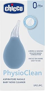 Physioclean Aspirador Nasal Para Bebés, Limpia la Nariz Tapada de los Niños de Manera Delicada, Fácil de Usar Gracias a Su Forma Ergonómica, Con Boquilla Suave, 0 M+