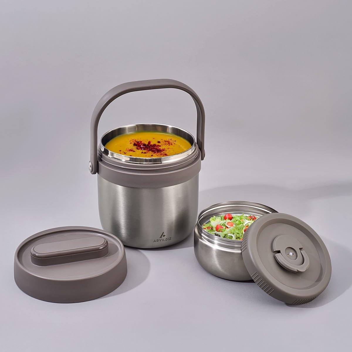 Ar Yıldız Bento Yuvarlak Lunch Box Steel 1400 ml