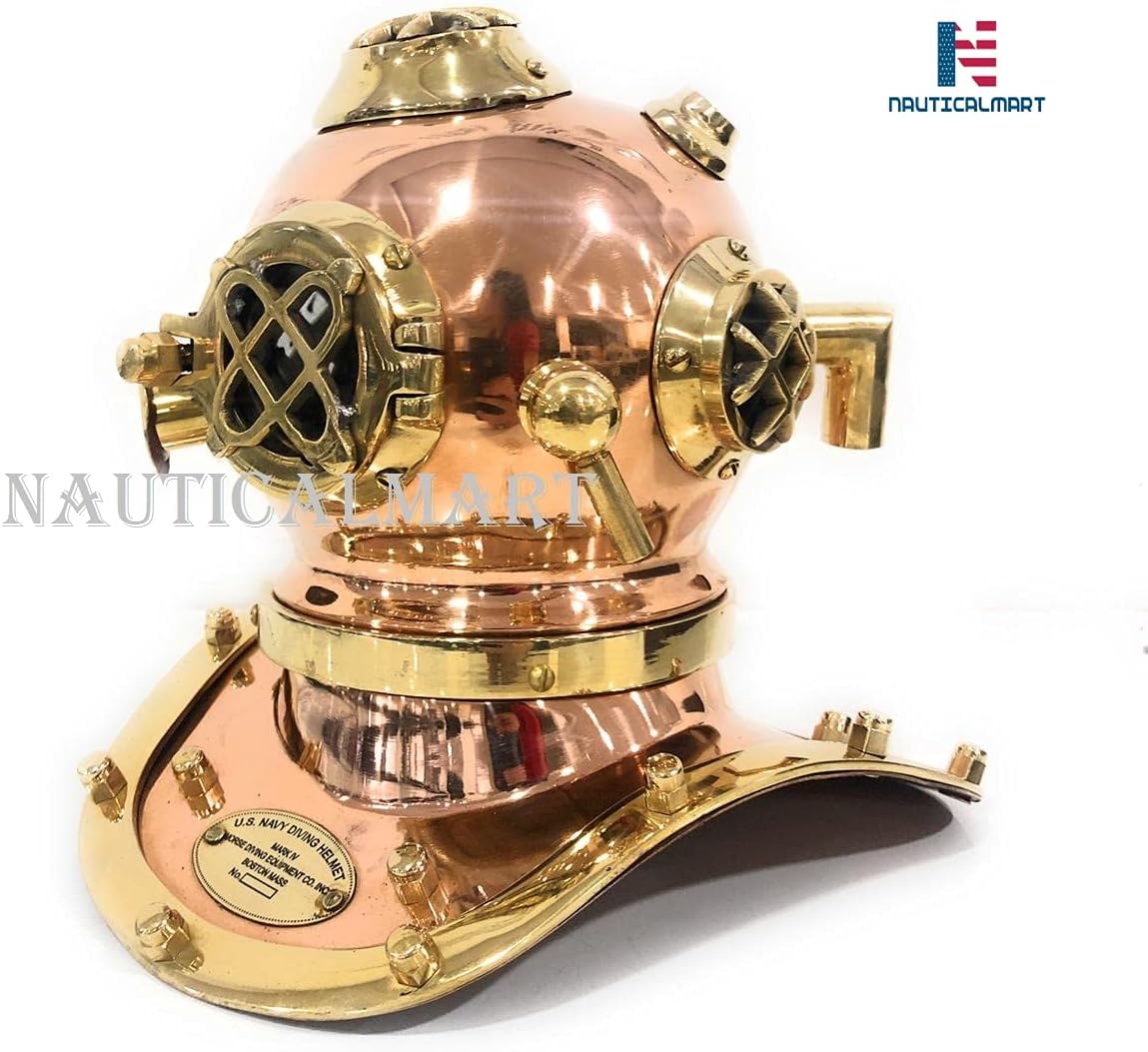 NauticalMart Copper Brass Divers Diving Helmet Miniature US Navy Helmet - Office Desk Decor/Shelf Decor