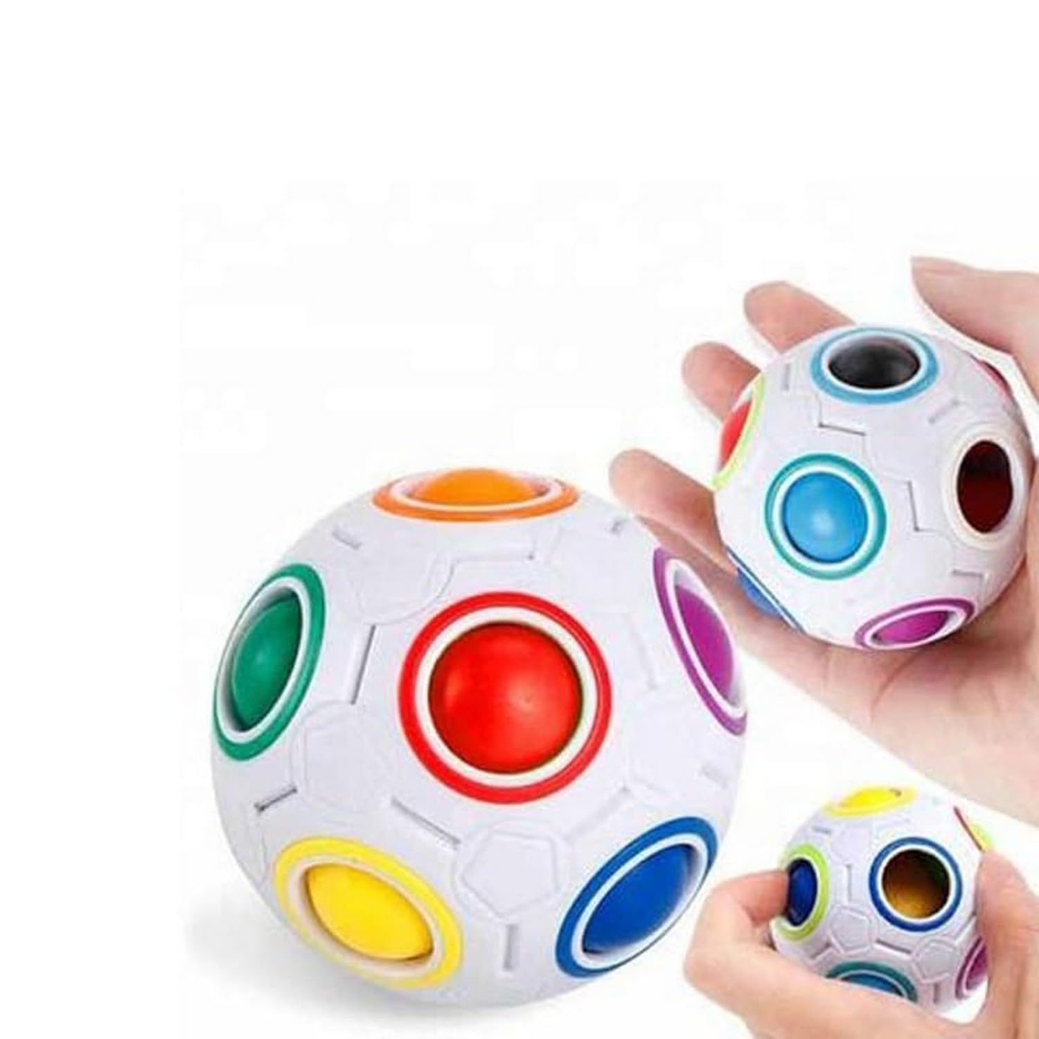 Rainbow Ball Puzzle Fidget Toy | Color Matching Brain Teaser Game | Stress Relief Puzzle Ball for Kids & Adults | Travel Educational Logic Toy (Multicolor, Pack of 1)-picture-29