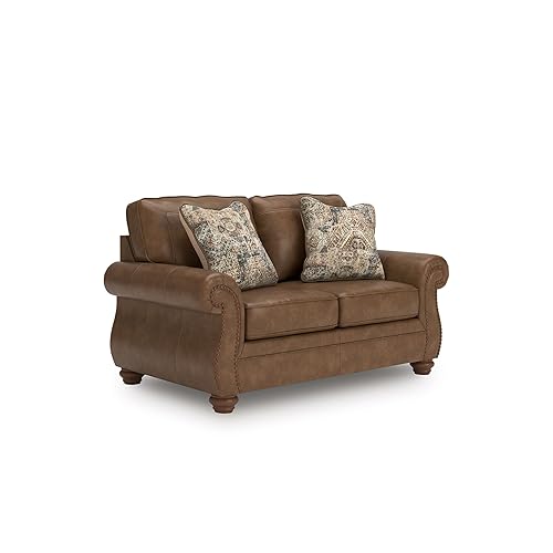Signature Design by Ashley Shadsburne Rustic Faux Leather Loveseat with
