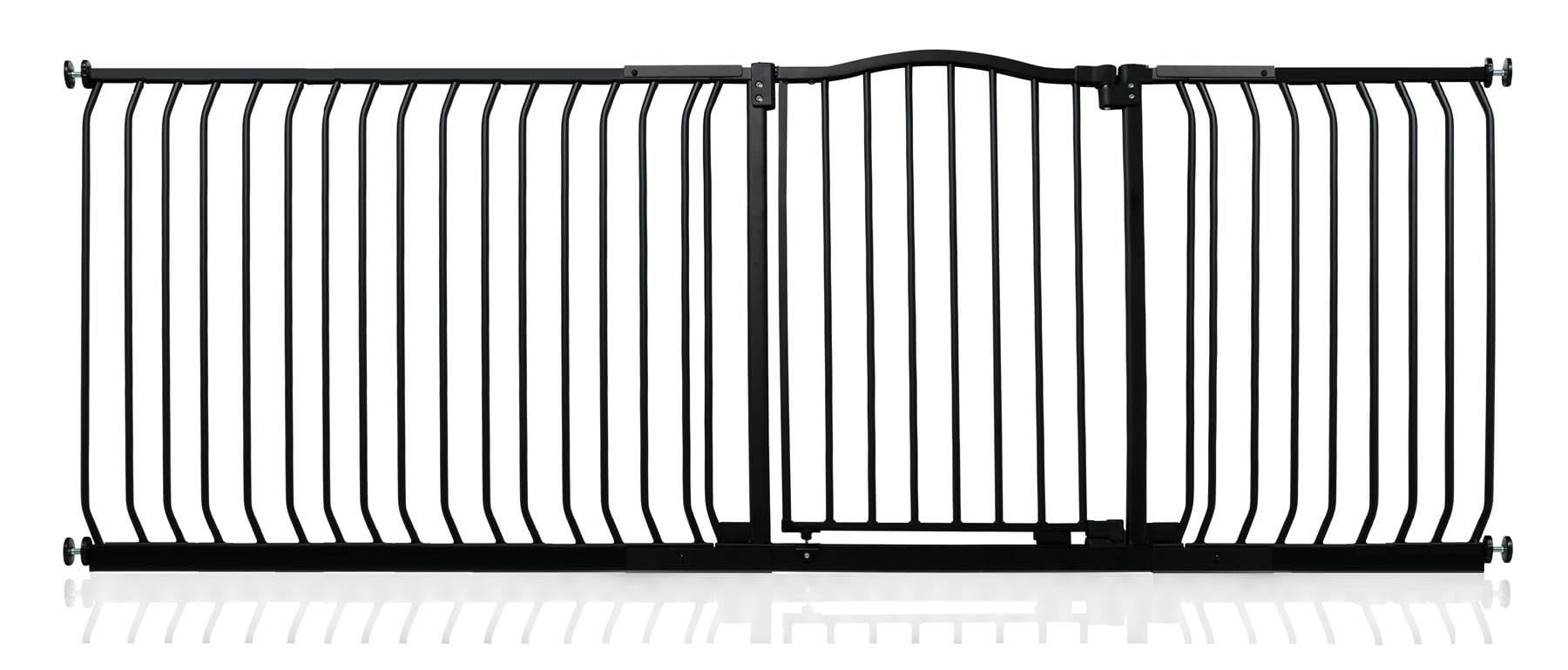 Safetots Matt Black Curved Top Safety Gate, 216Cm - 225Cm, Pressure Fit Stair Gate, Baby Gate For Doors Hallways And Spaces, Safety Barrier, Easy Installation