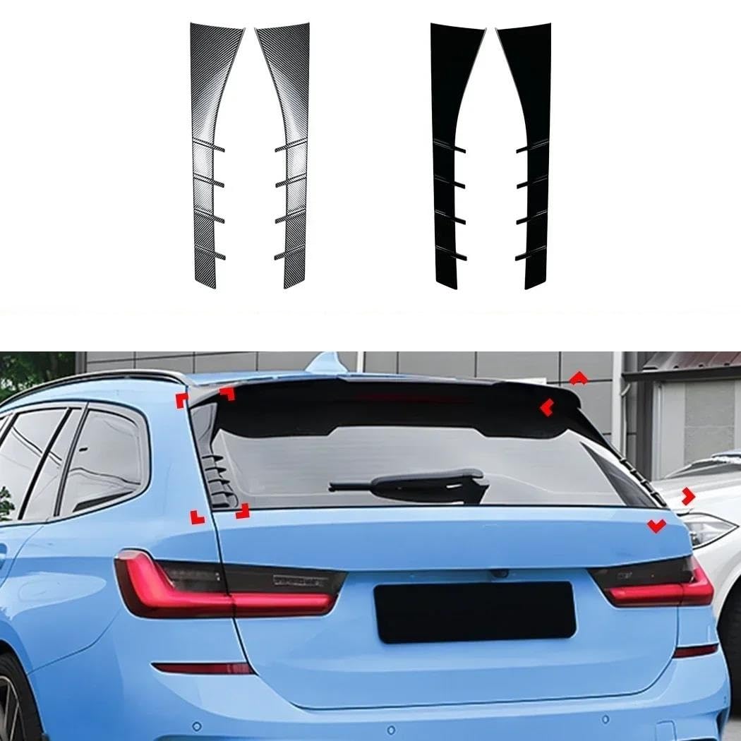Laterale Lunotto Posteriore Ala Trim Per Serie 3 Per G21 Touring 2019-2024 Adesivi Per Copertura Ala Laterale Bagagliaio Tuning 2 Pezzi ABS Lunotto Posteriore Spoiler(Carbon Look)