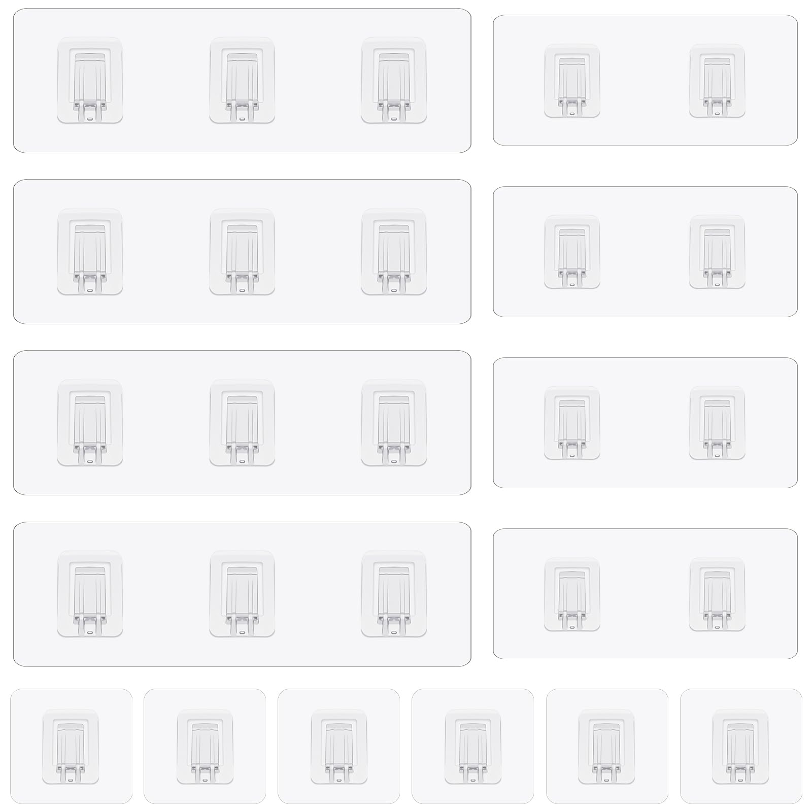 Tucnoeu 18pcs Shower Caddy Adhesive Replacement Flat Waterproof Strong Adhesive Hooks Shower Self-Adhesive Strips for Bathroom Storage Shelves