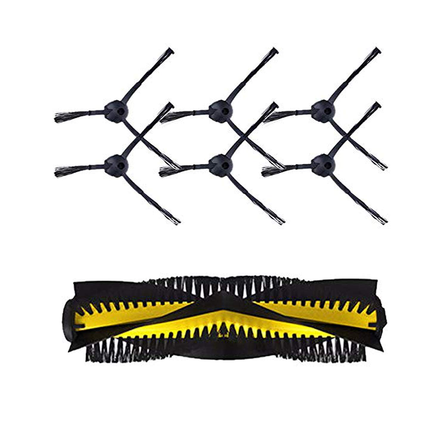 Brosse principale nylon et 6 brosses latérales haute densité pour robot ILIFE V7 et Kitfort