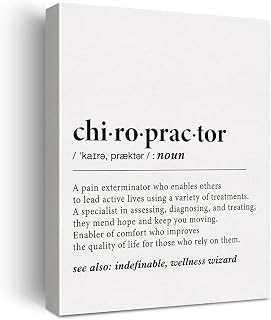 Chiropractor Definition Print Canvas Wall Art Chiropractor Office Decor Modern Chiro Painting 12x15 Canvas Poster Framed Ready to Hang Artwork Chiropractic Gifts