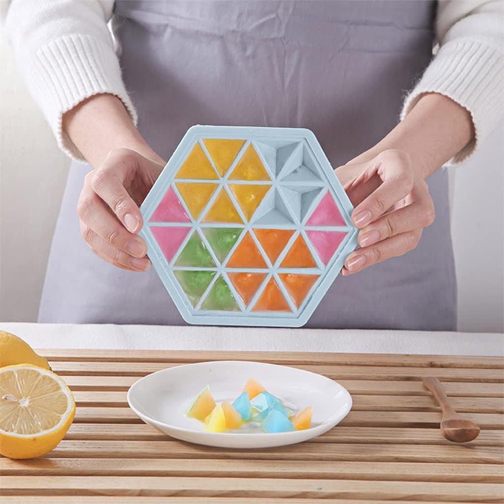 Ice Cube Household Homemade Ice Cube Storage Box Ice Maker Food-Grade Quick- Ice Box with Lid (Blue 16 * 14 * 4.3cm.) (Green. 16 * 14 * 4.3cm.)