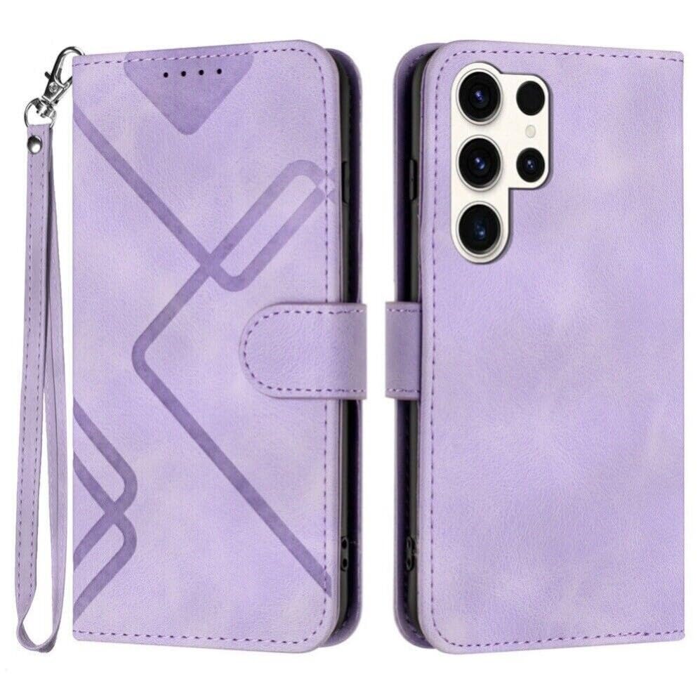 Generic Kompatybilny z Samsung Galaxy S25 Edge (kolor: fioletowy) skórzany portfel etui na karty z klapką