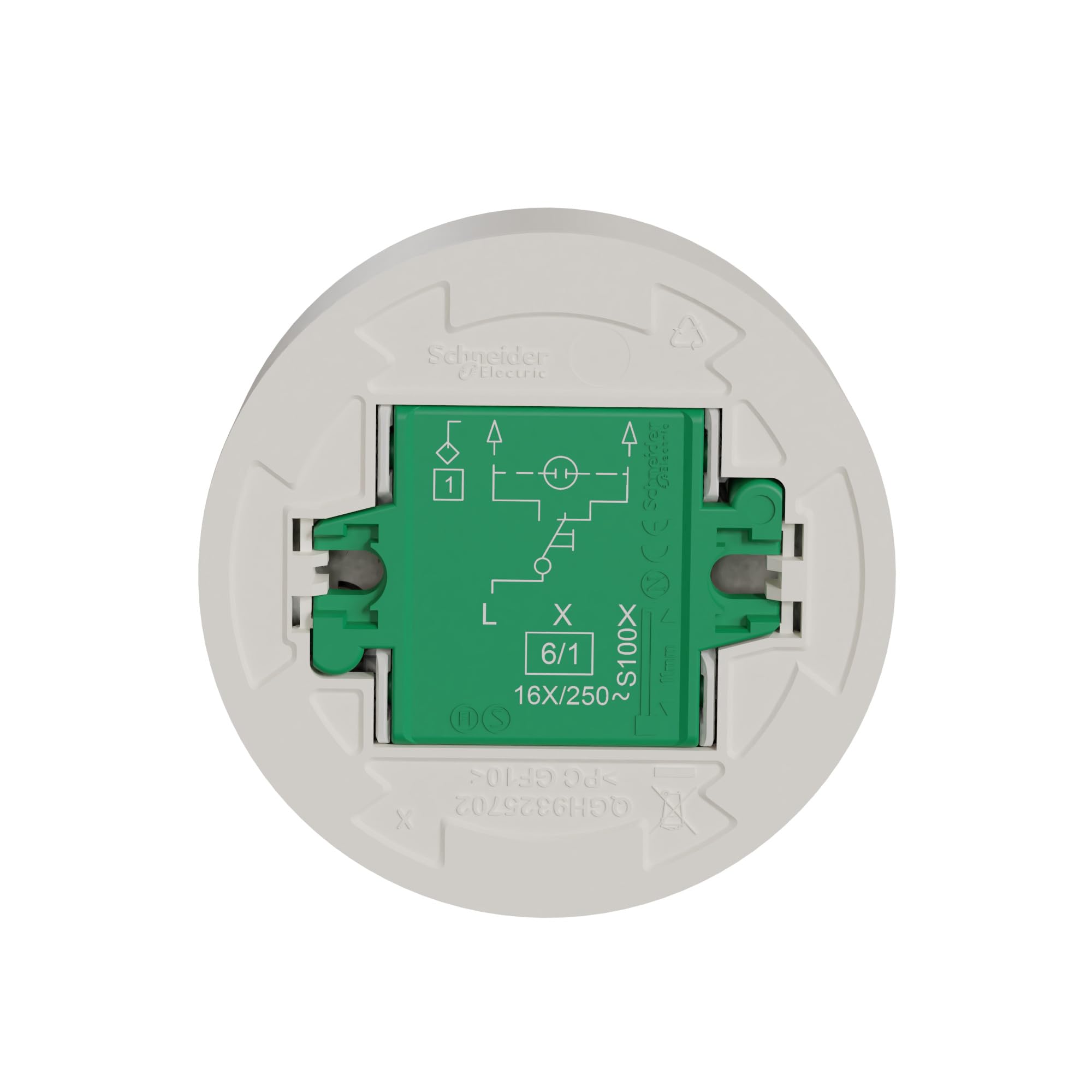Schneider Electric ELSO WDE015821 Renova 16 AX Interrupteur universel pour pièces humides Montage en saillie Blanc Rond 250 V AC
