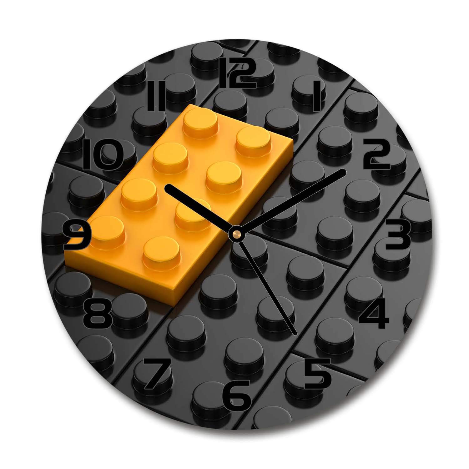 Horloge en verre silencieuse Tulup 30cm design Lego sans tic-tac pour salon et bureau