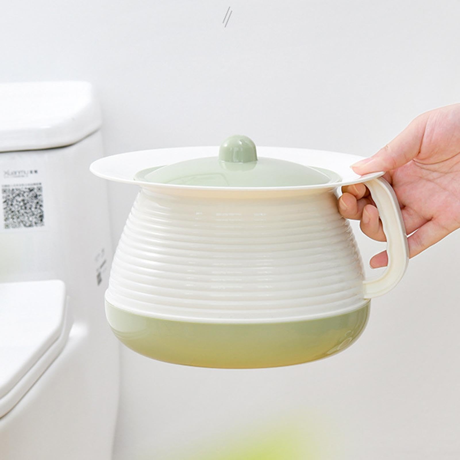 Pot De Chambre Adulte, Urinoir Avec Couvercle Et Poignée Bassin De Lit Pot De Nuit Toilette Camping Pour Hommes, Femmes, Personnes Âgées