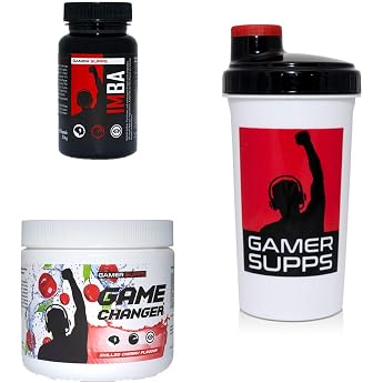 GAMER SUPPS Game Changer + IMBA Pro Energy Booster Pack 280 g + 60 Capsules + Shaker Flavour SkiLLed Cherry
