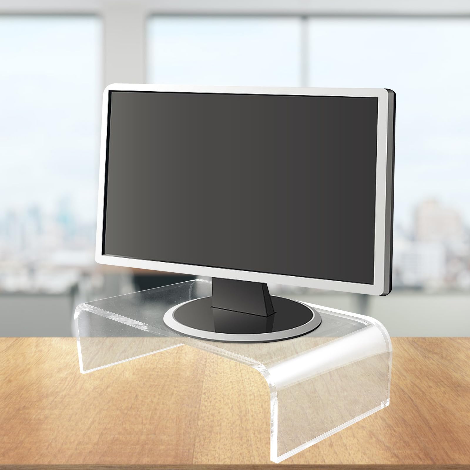 Supporto Monitor 36x19x10 CM in Acrilico Trasparente