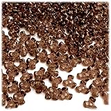 The Crafts Outlet 200-Piece Plastic Transparent Tri Beads, 10mm, Brown