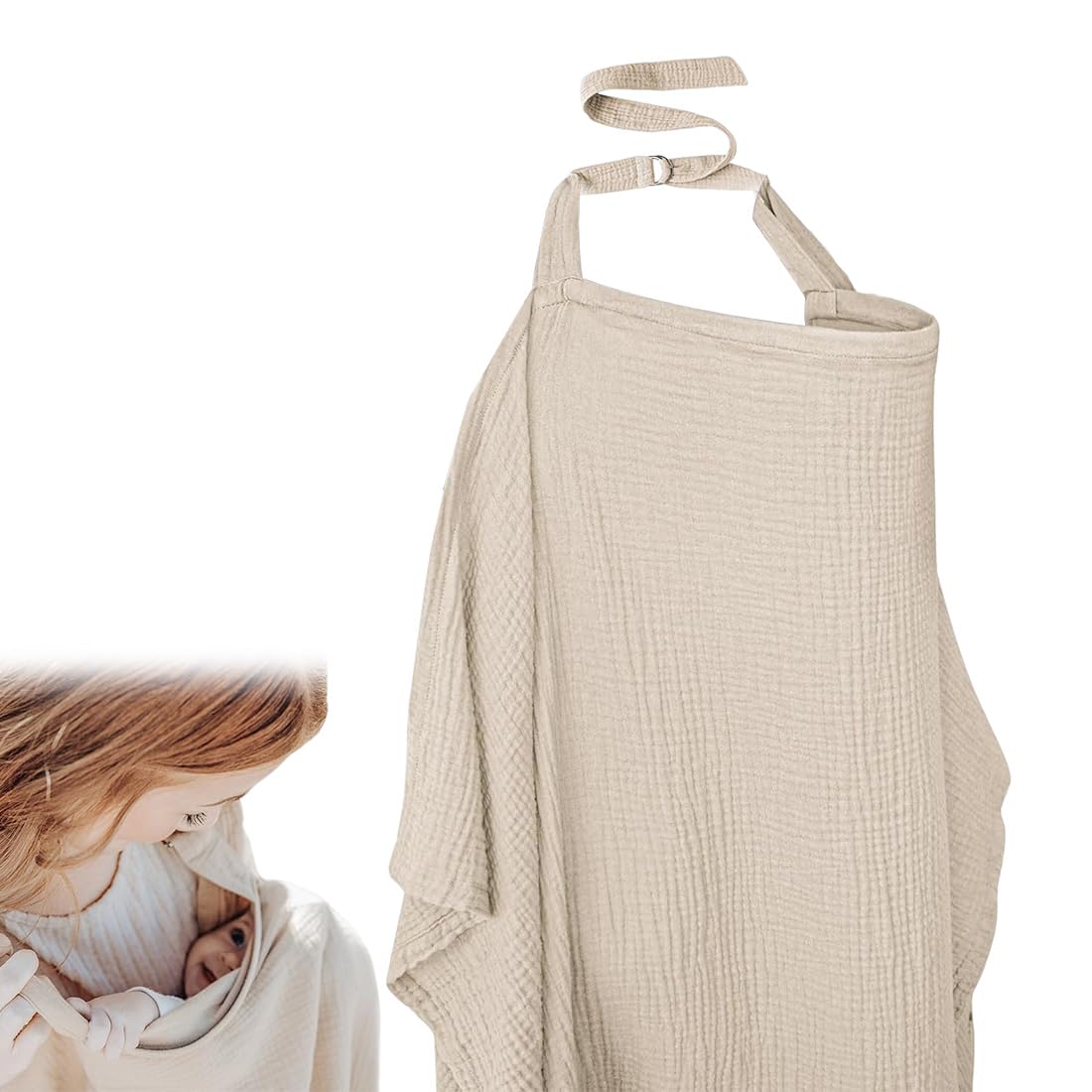 SULIUDAJI Tablier Allaitement Grande Housse Mousseline Coton Cape Anneau Rigide