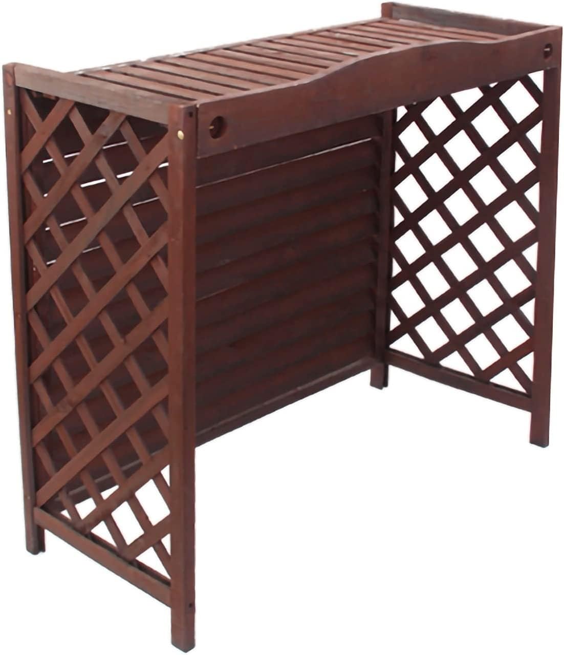 Protection élégante pour unités de climatis : coffrage bois rustique 85 cm de large