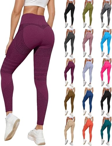 Generisch Coreex 3D Leggings Damen Anti Cellulite Kompression Leggings Compression High Waist Push-Up Hosen Yoga Fitnesshose Lange Sporthose Nahtloser Schlankmacher Für Alltag Freizeit Und Sport