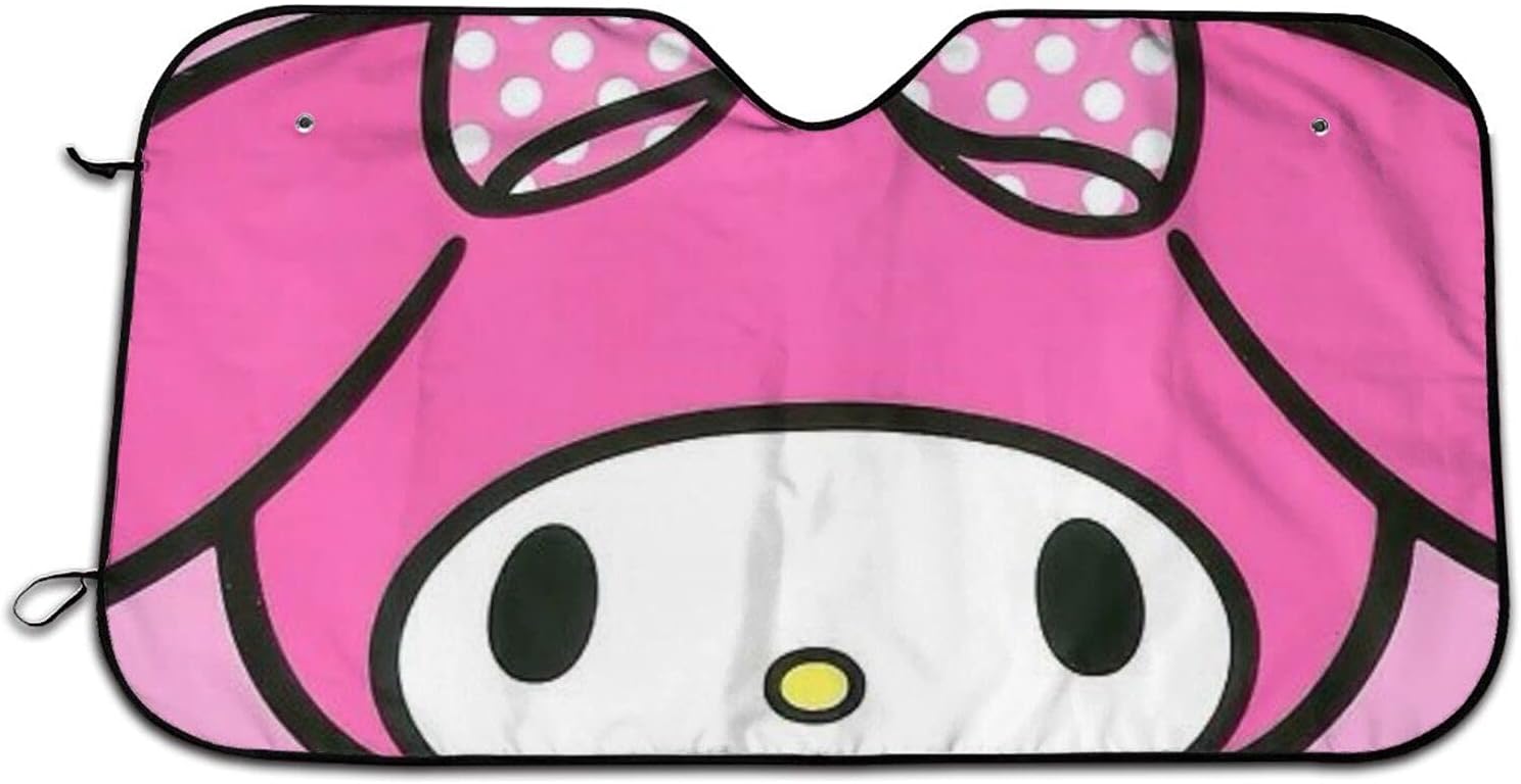 マイメロディ 車用 日除け 車ガラス用 フロント紫外線 日差 遮光 断熱 吸盤4個付 簡単取付 汎用 収納 凍結防止 雪対策 かわいい おしゃれ 四季用