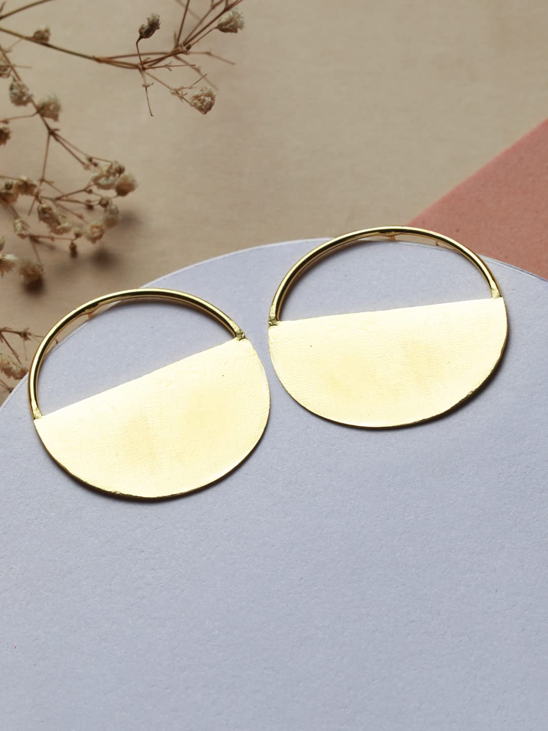 Women's Minimal Round Solid Plated Earrings