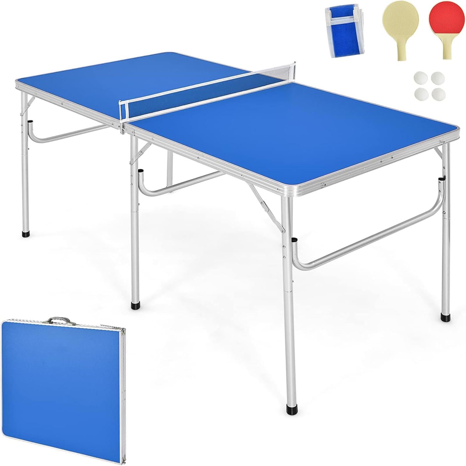 Tavolo da Ping Pong Pieghevole, Mini Tavolo da Ping Pong, Tavolo da Ping Pong Pieghevole per Sport All'Aperto, Tavolo da Tennis con Rete, per Uso Interno Ed Esterno