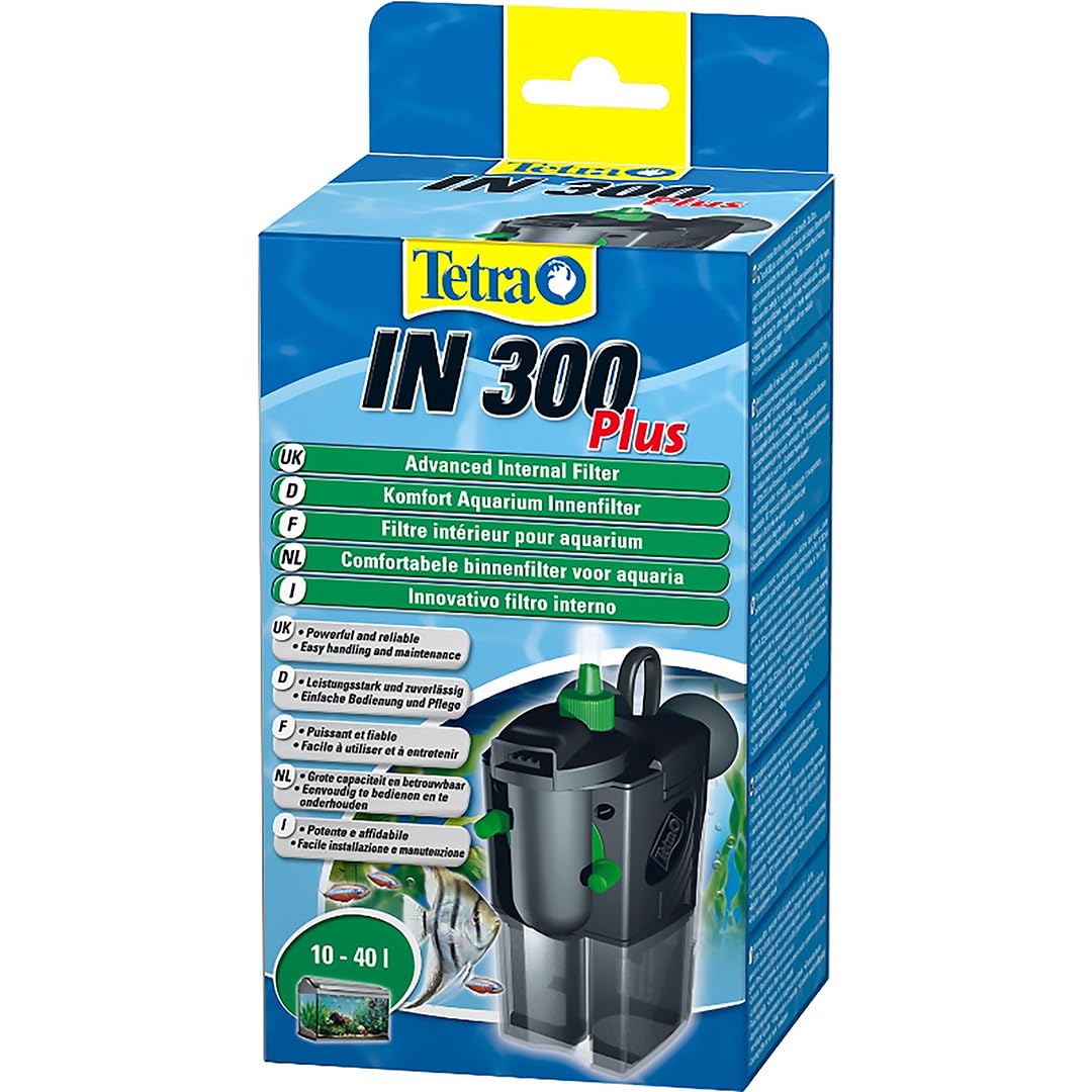 Tetra IN 300 Plus Filtro Interno per Acquari, Comodo e Potente, Filtro Interno per Il Filtraggio Meccanico, Biologico e Chimico