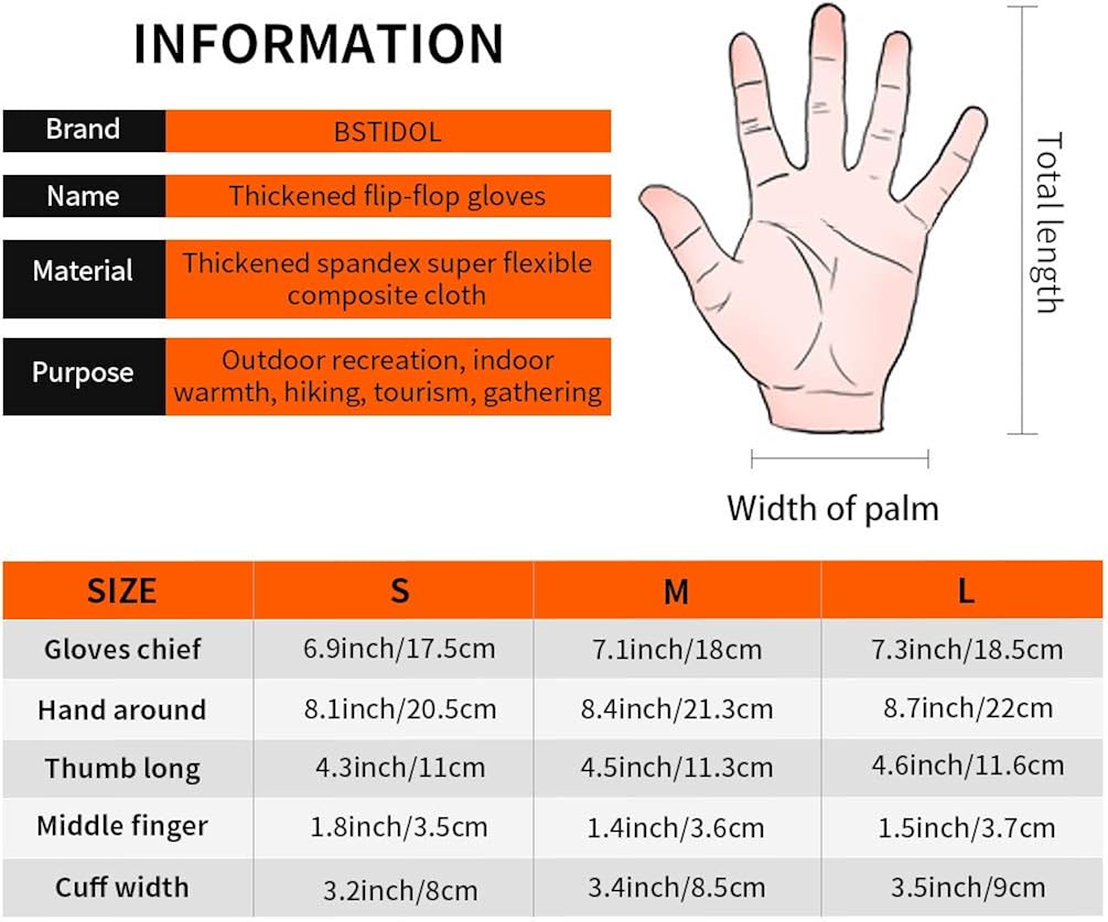 Miniatura 3 de Guantes convertibles de invierno sin dedos con guante térmico cálido para clima frío cálido polar para hombres y mujeres para fotografía de mensajes