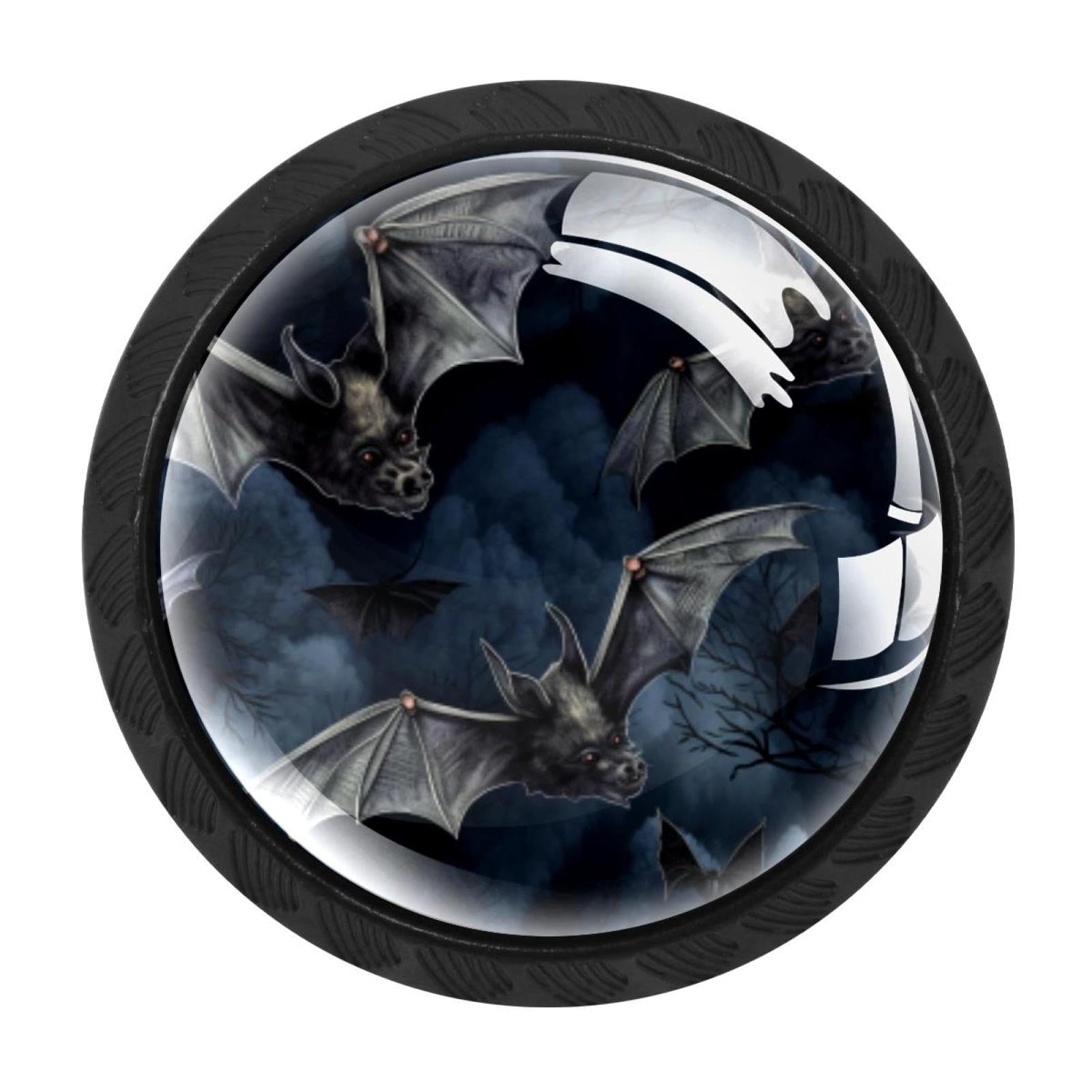 CHENZZZZ 4 Pack Cabinet Handles Black Bat Cabinet Knobs Draw