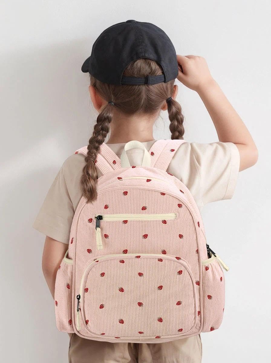 Corduroy Kids Backpack for Girls, Girls Backpack 5-9, Kindergarten Elementary School Bookbag for Girl 15.3" H Fit Folder - Image 2