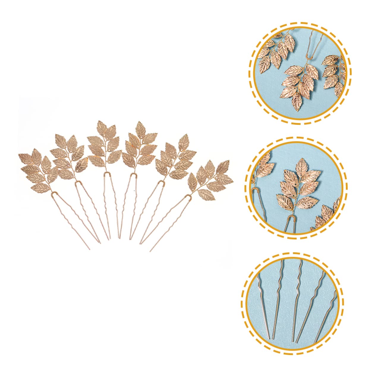 FRCOLOR Stück Blattstecklinge Hochzeit Haarschmuck Für Bräute Blatt Haarnadel Goldene Haarnadel Hochzeitskopfschmuck Für Die Braut Hochzeit Stirnbänder Für Frauen Haarschmuck Für