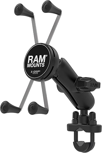 Miniatura 6 de RAM Rail Mount manubrio con revestimiento de zinc base de torno agarre universal Negro