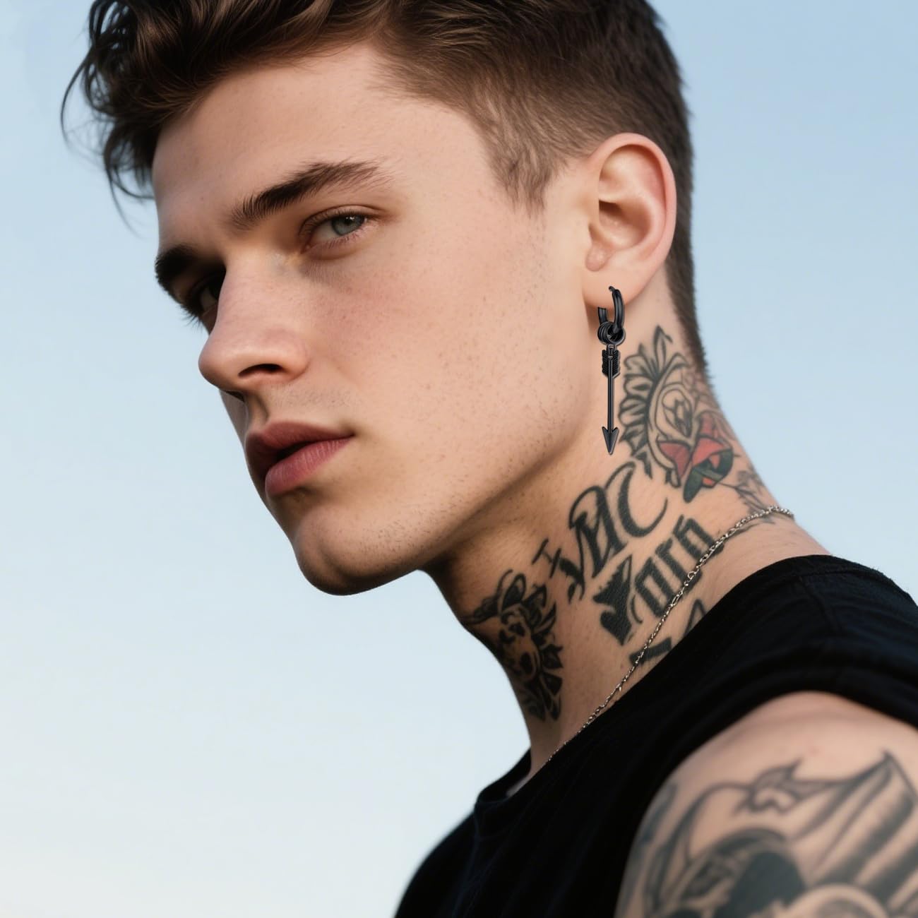 2 pary kolczyków w stylu gotyckim, ze stali nierdzewnej, hip hop, punk, rock, dla dziewcząt, kobiet, kolor srebrny i czarny