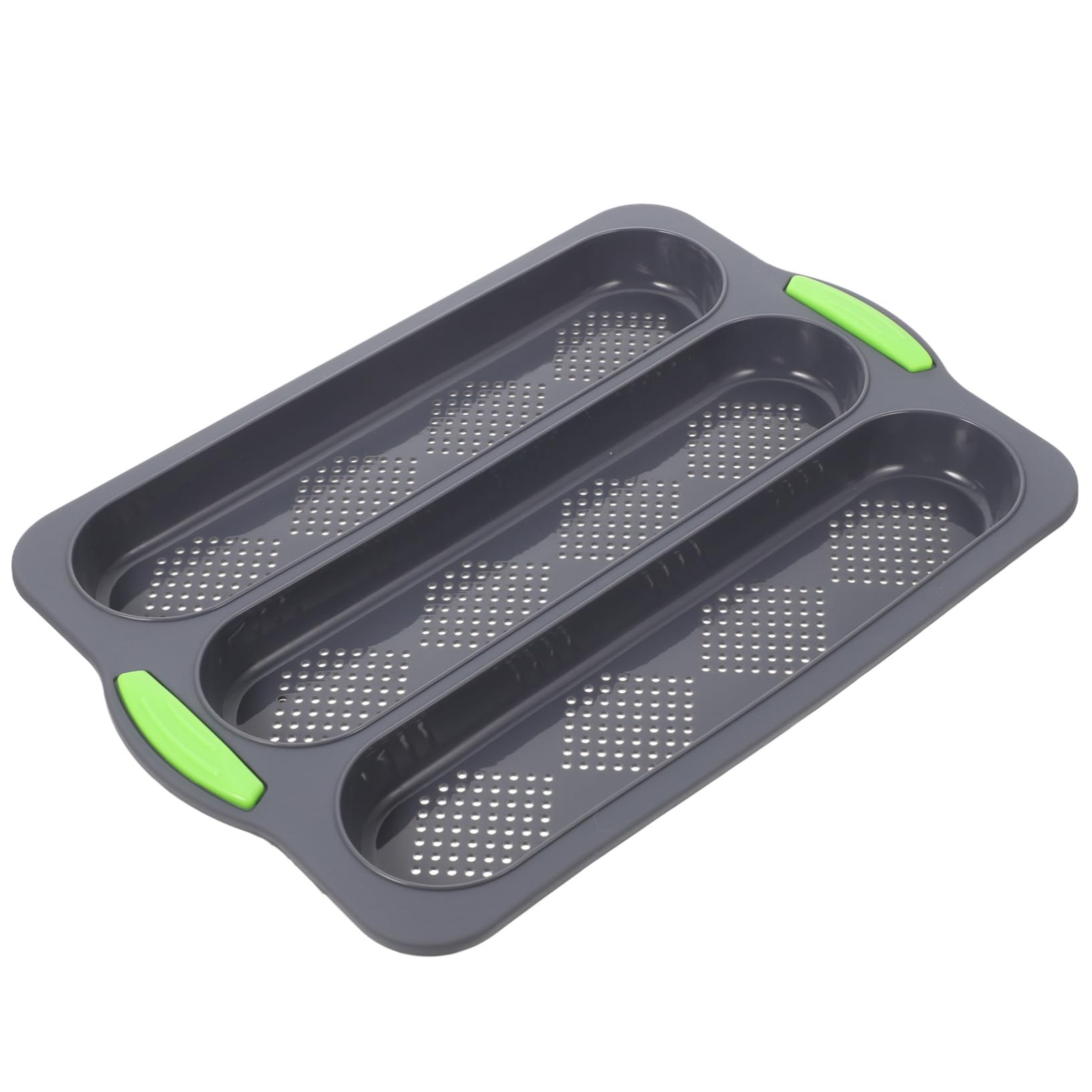 Garneck Three-slot Non-stick Silicone Bread Baking Pan Deep Handles for Home and Professional Use Easy Release Multi-function Mold for Loaves and Cakes