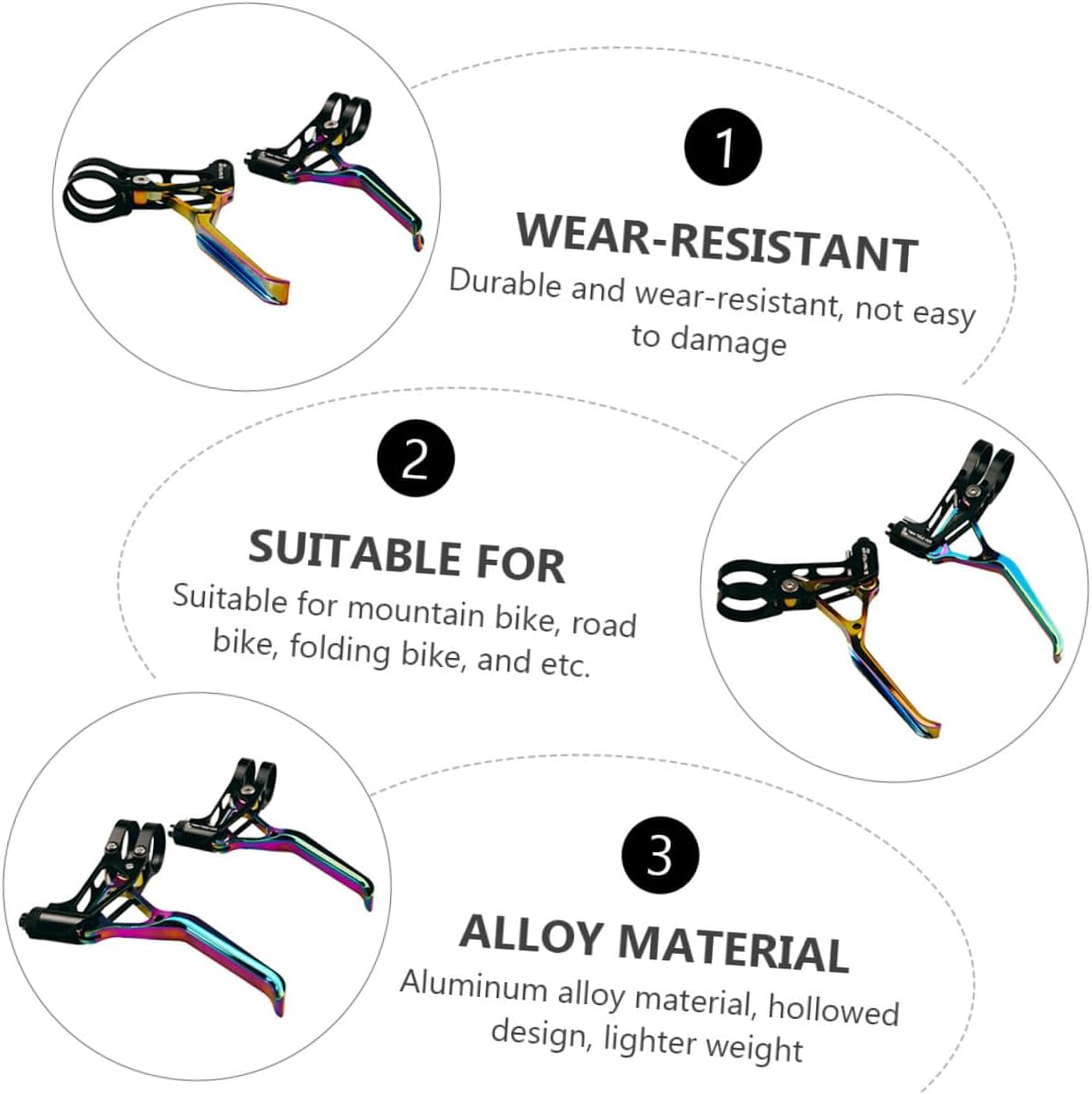 Milisten Aluminum Alloy Bicycle Brake Lever Angled Brake Handle Ultra-Light Hollow Road Bike Brake Handle Replacement for Cycling Parts Accessories