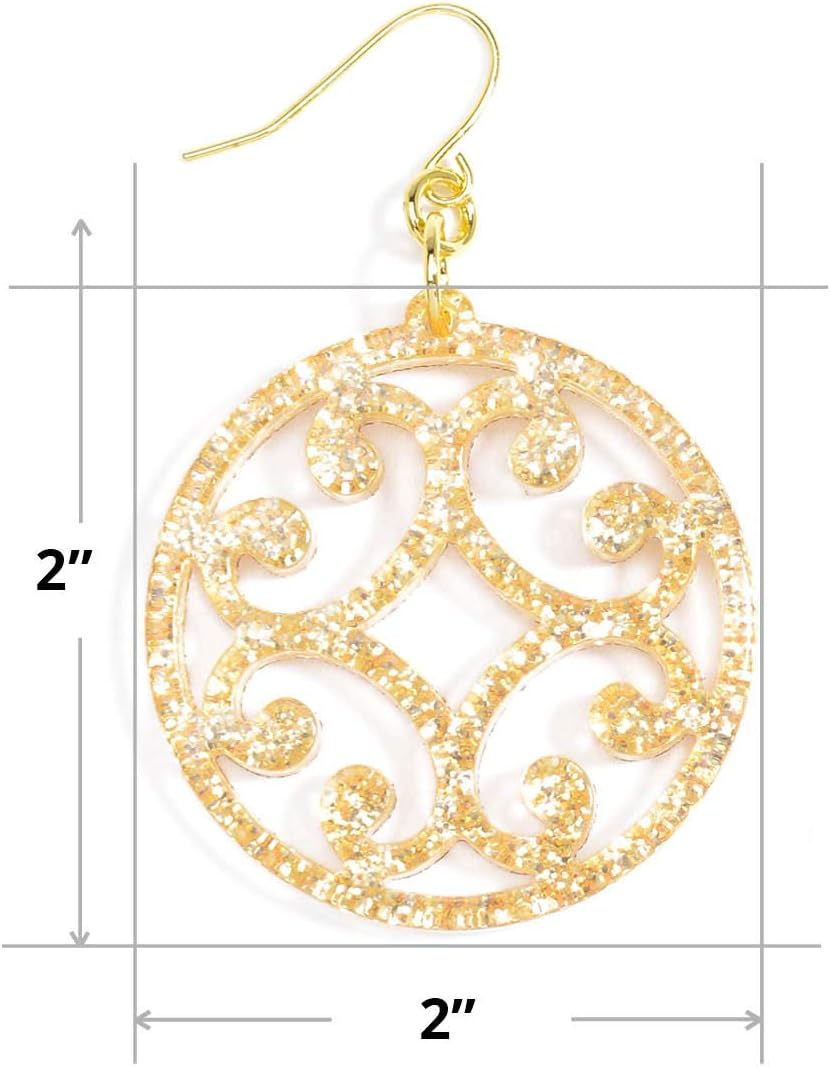 ZENZII Circle Scroll Acrylic Resin Earrings for Women Statement Teen Melamine Pattern Acetate Drop and Dangle Earring Fashion Jewelry - Image 2
