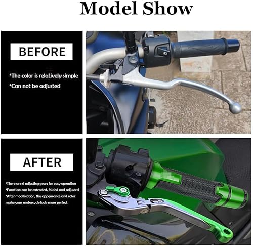 Miniatura 2 de 0.866 in 78 "Motocycle Manillar Agarraderas Juego Universal para Z900 Z650 Z750 Z800 Z400 Z1000 Ninja 250 400 650R ZX6R ZX10R ER6N -Verde