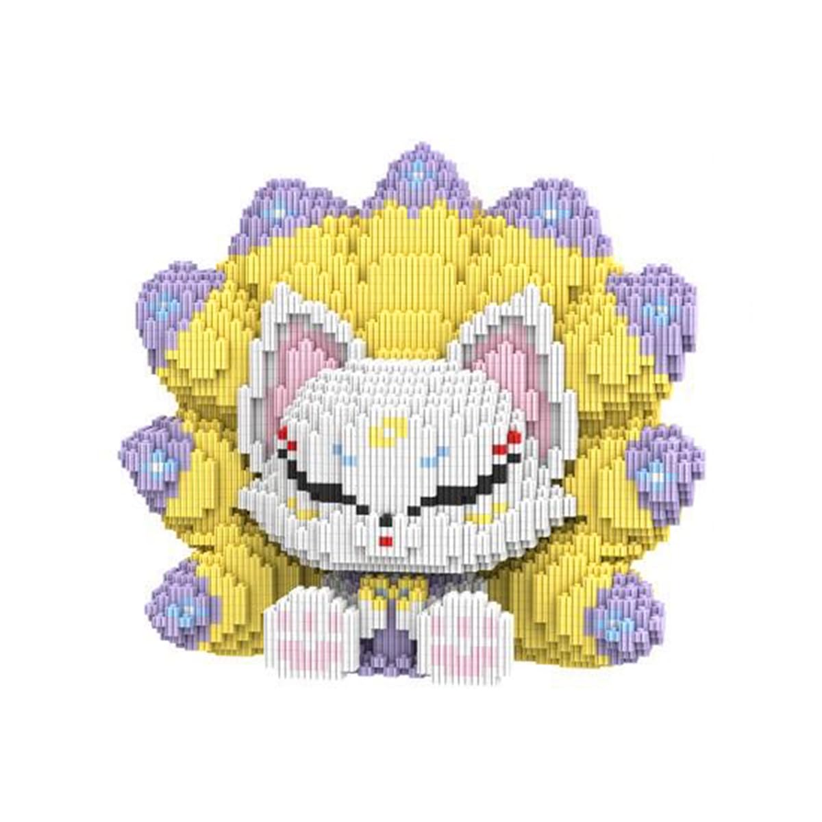 HONLANCHAnimal Yellow Nine Tailed Fox Micro Building Blocks Set（7100PCS 25cm High Series） Gift for Adults and Kids