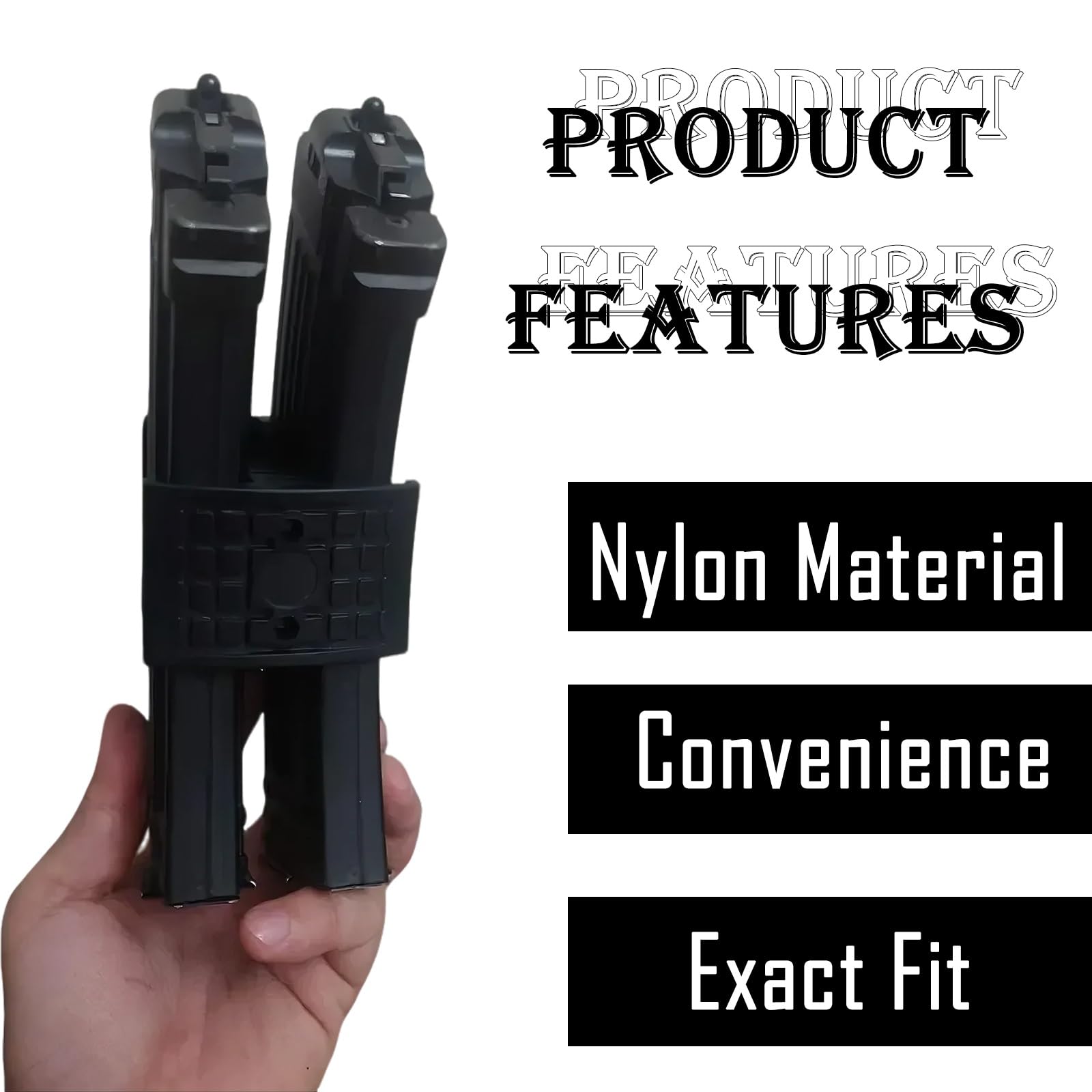 7.62 Coupleur Double Mag, Équipement de Chasse Ajustable en Nylon, Connecteur Parallèle à Chargement Rapide pour Airsoft et Range