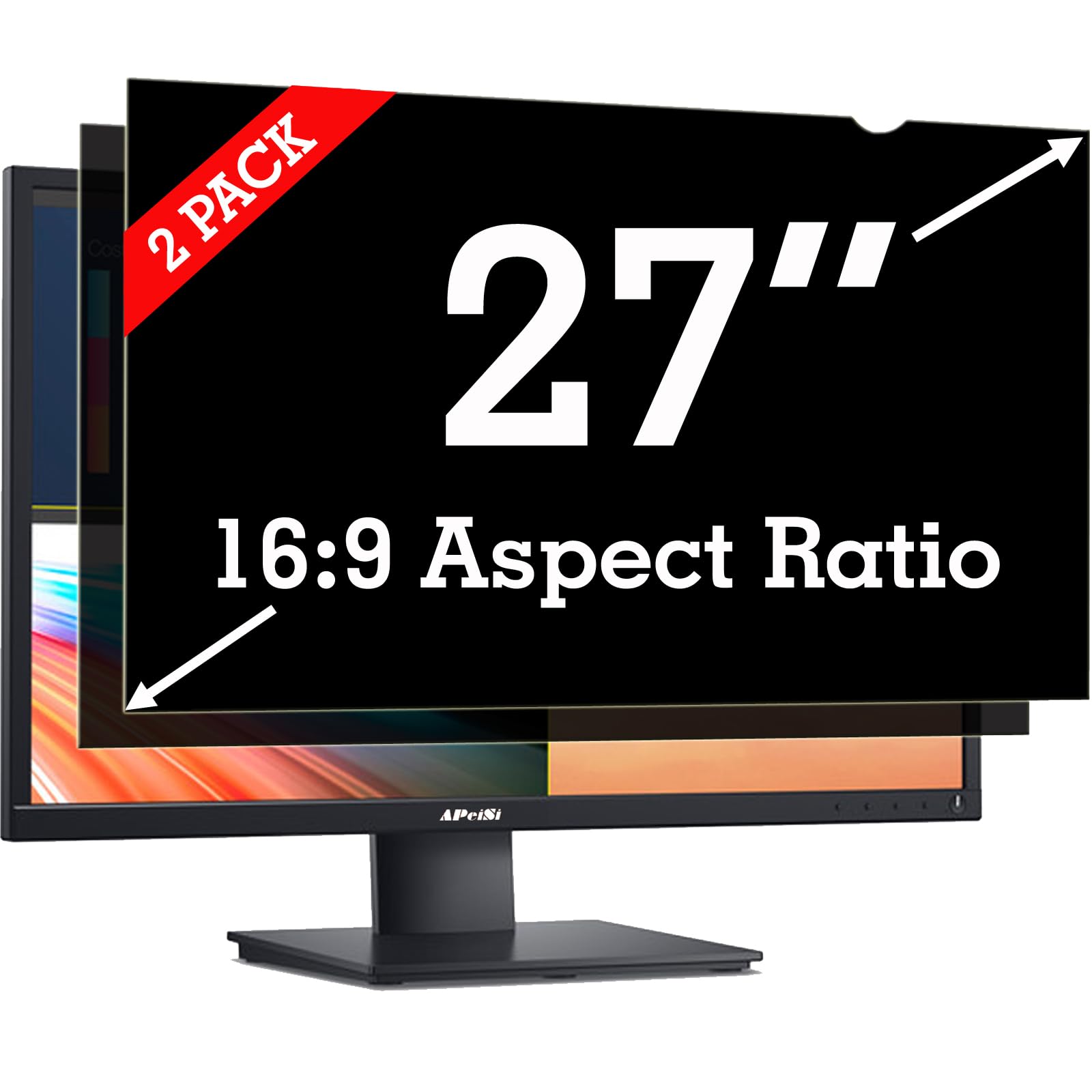 [2 Pack 27 Inch Privacy Screen Filter for Widescreen 16:9 Monitor
